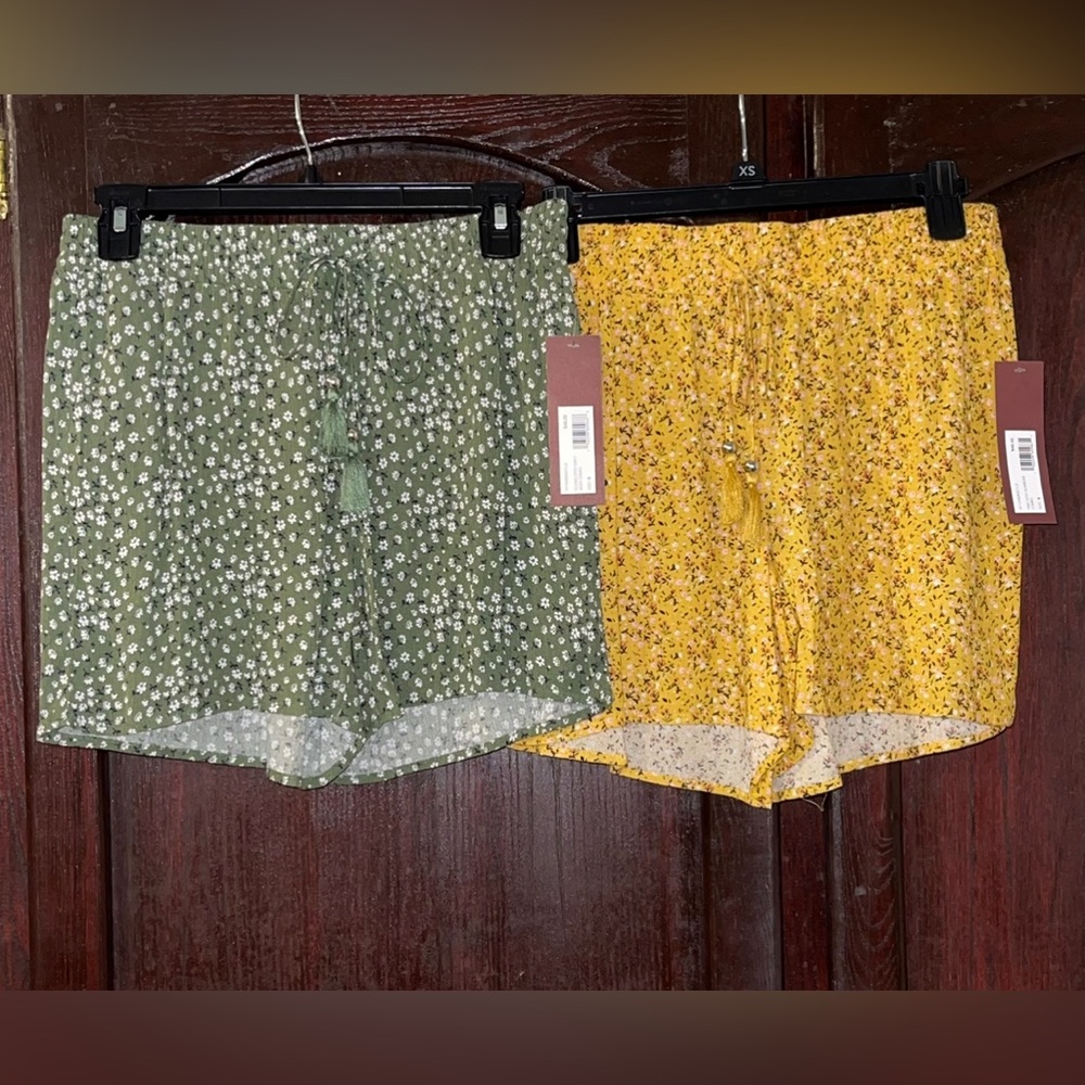 Floral Green and Yellow Shorts Set